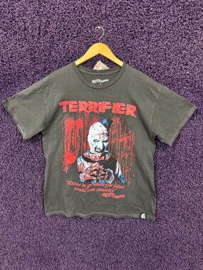 Bloody Disgusting x Terrifier Art the Clown Glow in the dark Double Sided tee si